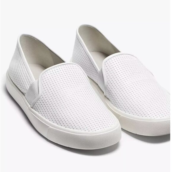 Vince Blair Perforated Leather Slip On Sneaker White Women's US 9 / 39 - Picture 10 of 10